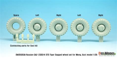 GAZ 233014 STS Tiger Sagged Wheel Set For Meng Xact HLJ