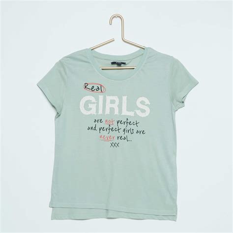 Tee shirt imprimé message Fille adolescente Kiabi 4 00