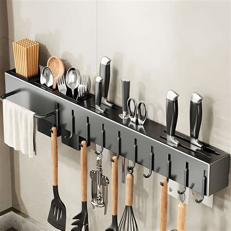 Stylish Black Stainless Steel Knife Holder Safe And Convenient