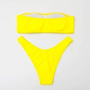 Swim Caution Strapless Bikini Set Poshmark