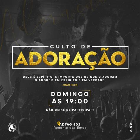 Culto De Adoração Cartaz De Divulgação Banners Igreja Cartazes Cristãos