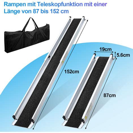 Rollstuhlrampe 152cm Auffahrrampe Bis 300KG Anti Rutsch Alu