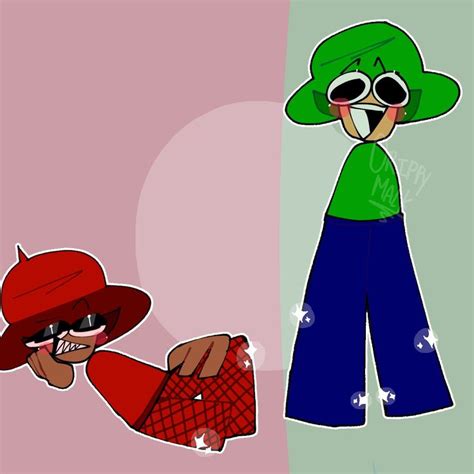 Two Cartoon Characters Wearing Hats And Sunglasses