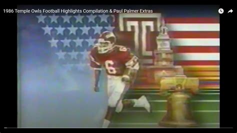 1986 Temple Owls Football Highlights Compilation Paul Palmer Extras