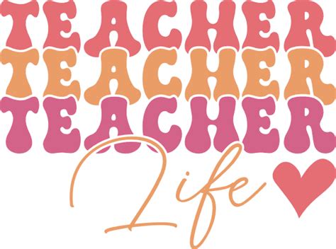 Teacher Life Echo Stacked Text Teacher Tshirt Design Free Svg File