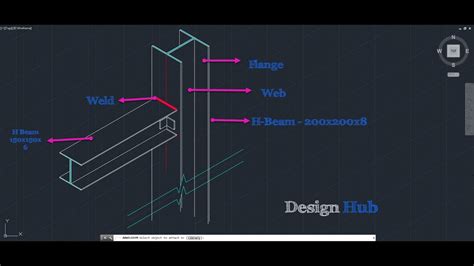 Beam Connection Structural Design Autocad Tutorial Youtube