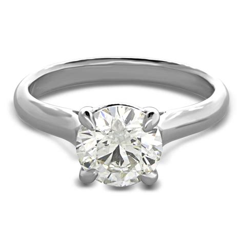 Double Prong Wide Band Solitaire Ring - Sarkisians Jewelry