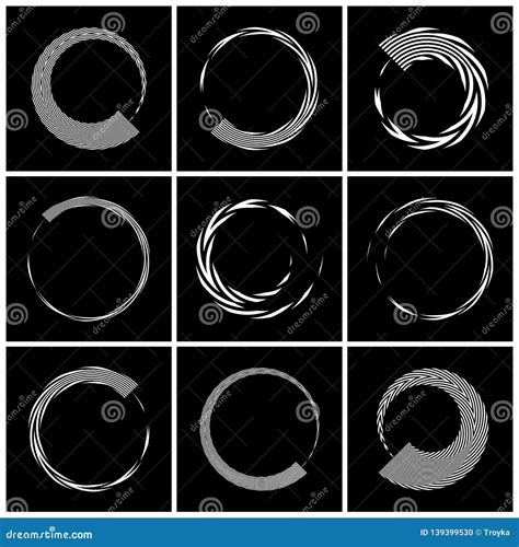 Diseñe El Conjunto De Elementos Movimiento Espiral Iconos Abstractos