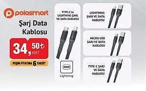 Polosmart Şarj Data Kablosu İndirimde Market