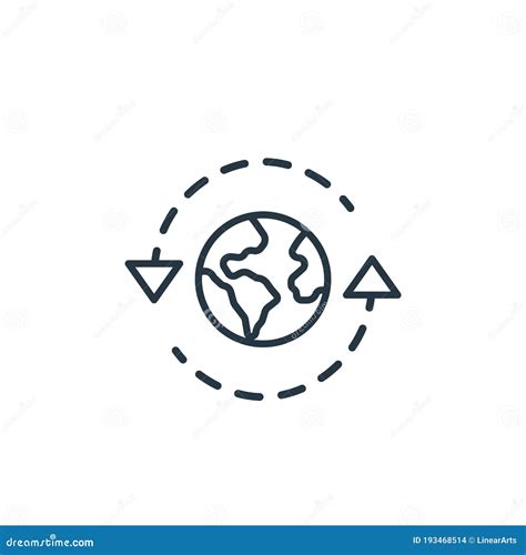 World Map Icon Vector From Travel Concept Thin Line Illustration Of