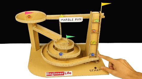 How To Make Marble Run Machine From Cardboard Diy Marble Race Youtube