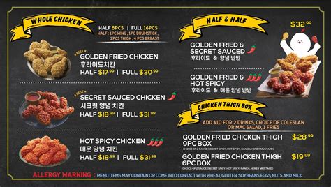 Menu Bbq Chicken Hawaii Korean Fried Chicken Bbq Chicken Hawaii