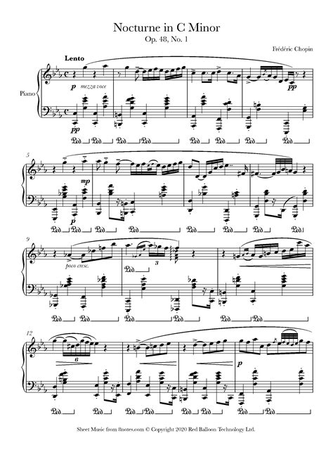 Chopin Nocturne No 1 In C Minor From Nocturnes Op 48 Sheet Music