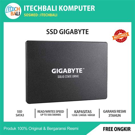 Jual Ssd Gigabyte 120gb 2 5 Sata Iii Original Itechbali Shopee Indonesia