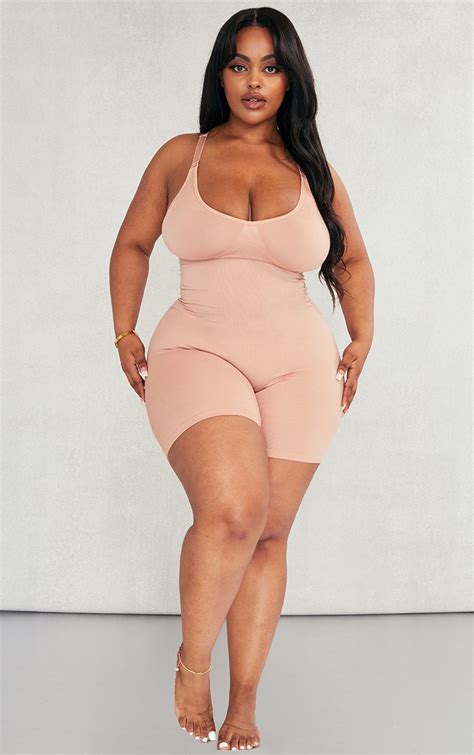 Plus Combishort Moulant De Lingerie Gris Pierre Plus Plt Fr