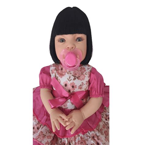 Bebê Reborn Cabelo Preto - Boneca Bebê Reborn Realista Cabelo Preto Kaydora Brinquedos - Carrefour