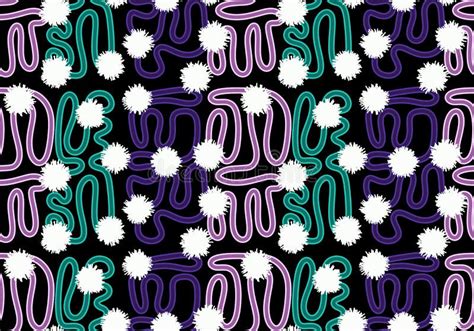 Cartoon Ribbons Seamless Fluffy Objects and Stickers Pattern for ...