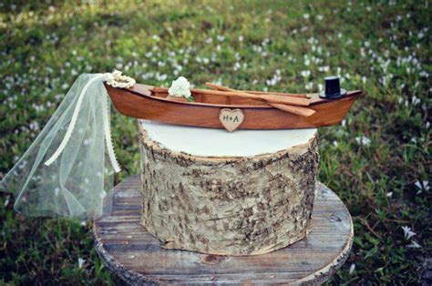 Canoe Boat Wedding Cake Etsy Boat Wedding Rustic Wedding Cake