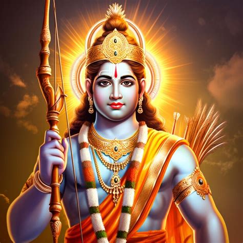 Premium Ai Image Lord Rama Holding Bow And Arrow Taking An Aim On