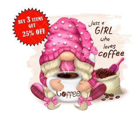 Coffee Gnome Png Clipart Cute Gonk Coffee Decal Tumbler Etsy