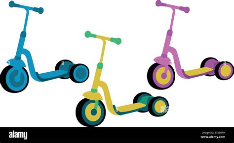 Cute Scooters In Different Colors Stock Vector Image And Art Alamy