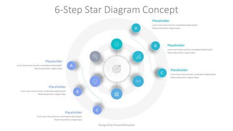 6 Step Star Diagram Concept Google スライドと PowerPoint 用の無料プレゼンテーション