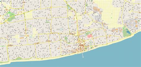 Worthing Area Uk Map Vector City Plan High Detailed Street Map Editable