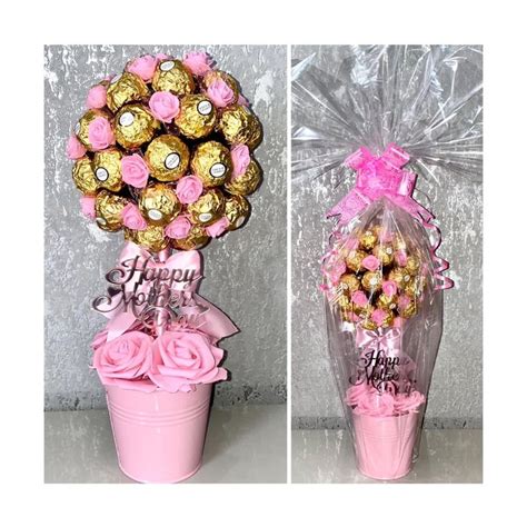 Ferrero Rocher Chocolate Flower Rose Sweet Tree Bow Bouquet Mothers Day