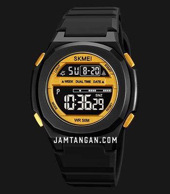 Skmei Bkgd Men Digital Dial Black Silicone Strap Jamtangan