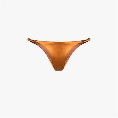 Isa Boulder Twist Detail Low Rise Bikini Bottoms In Neutrals Modesens