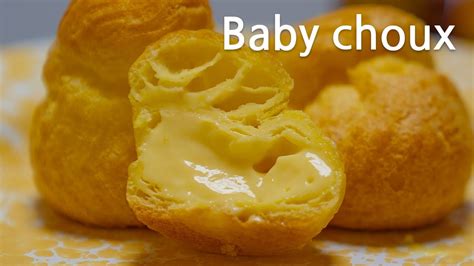 베이비슈 만들기 Baby Choux Vanilla Cream Puffs 커스터드 크림 슈 만들기 Youtube