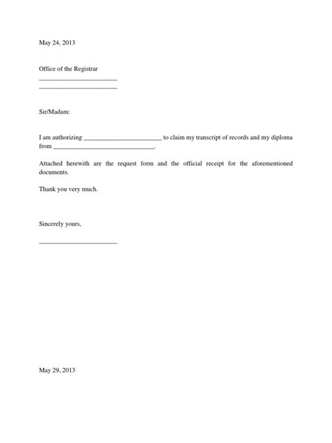 Authorization Letter To Claim 12 Examples Format Sample 46 Off