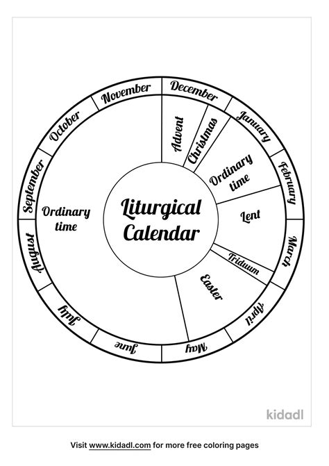 Catholic Liturgical Calendar Coloring Page Dyane Yasmin