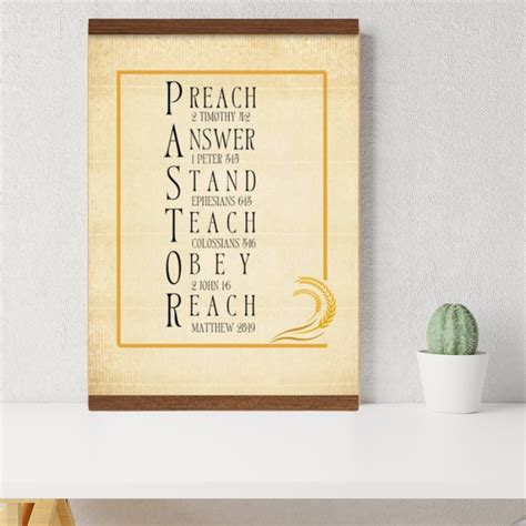 Pastor T Pastor Appreciation Day Hanging Canvas Christian Wall Art