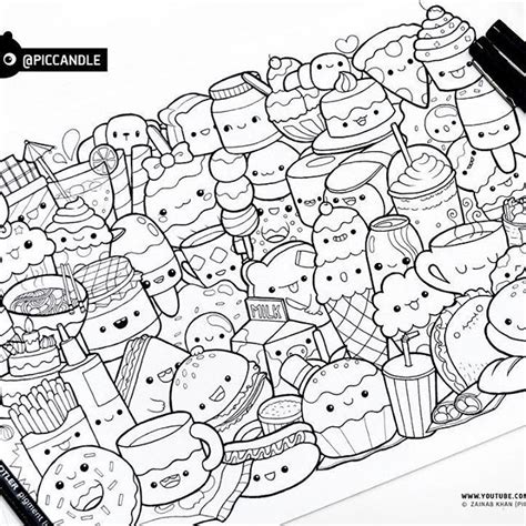 Kawaii Food Doodle Coloring Page Cute Doodle Art Cute Cute Doodle Art