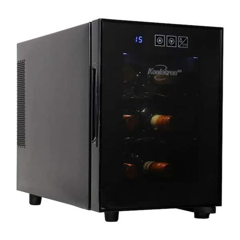 Koolatron Thermoelectric 6 Bottle Wine Cellar Cooling Unit In Black With Uv Protected Glass Door