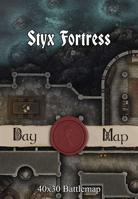 X Battlemap Styx Fortress Seafoot Games Castles Manors