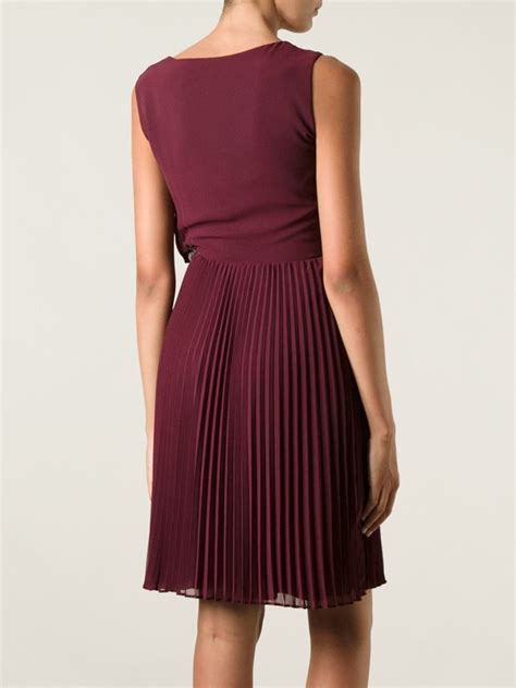 Lyst Philosophy Di Alberta Ferretti Asymmetric Pleated Dress In Red