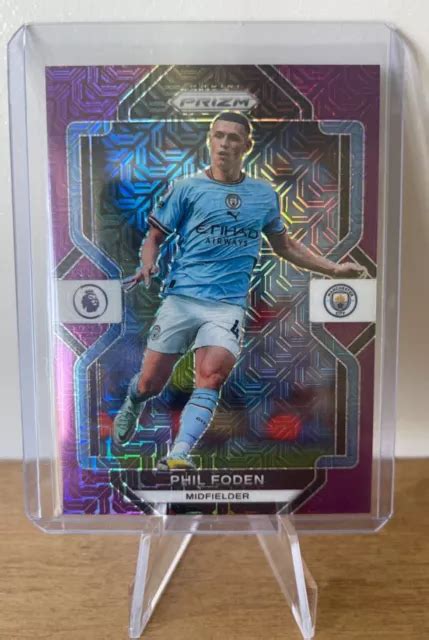 Panini Prizm Premier League Calcio Phil Foden Viola Mojo Man