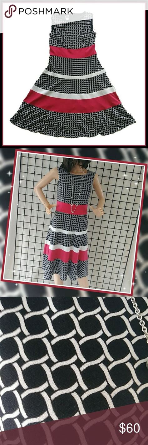 Nwt Anne Klein Sleevlss Black Camellia Dress Career Outfits Clothes