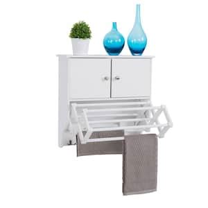 DANYA B 36 In White Wall Retractable Accordion Drying Rack BQ0734