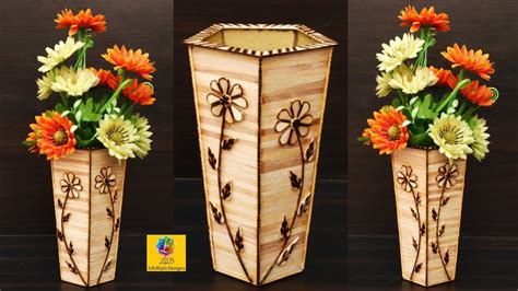 How To Make Flower Vase With Popsicle Sticks Flower Pot Diy Best