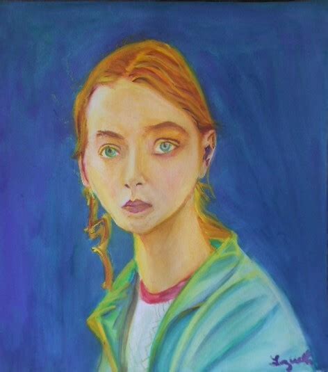 Peinture La Jeune Fille Aux Yeux Verts