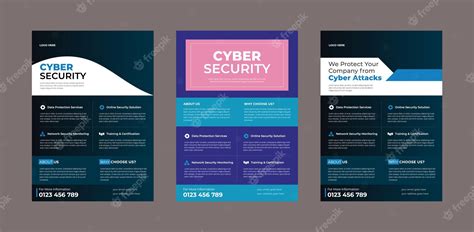 Premium Vector Cyber Security Flyer Design Template Bundle Cyber