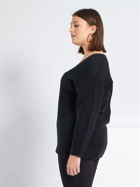 Pull en maille épaisse noir Kiabi 20 00