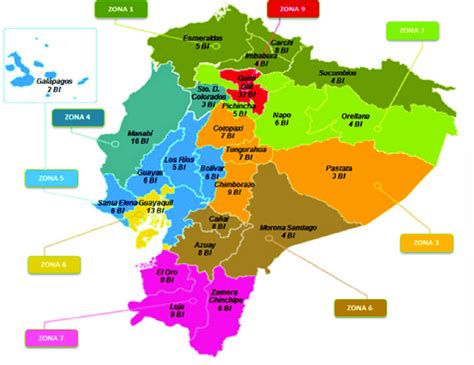 Mapa Ecuador División Zonas De Planificación Y Político Territorial