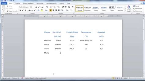 Tabla Con Tabuladores En Word Youtube