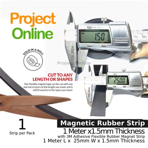 Meter Mm X Mm Rubber Magnetic Strip With M Adhesive Flexible