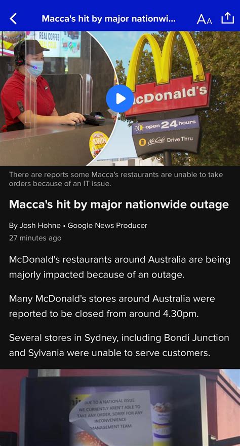 Maccas nationwide outage : r/McDonaldsEmployees