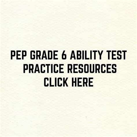 Pep Grade 6 Ability Test Past Papers